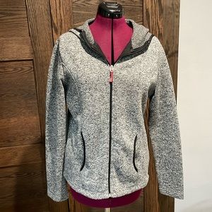 Zero Xposure grey zip front knit hoodie